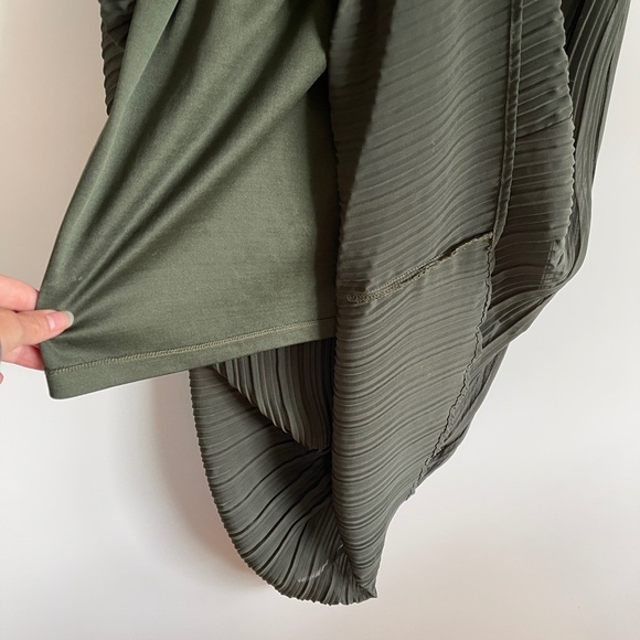 Anthropologie Pleated Sage Maxi Skirt Dark Green by Dear Creatures Size Small - Picture 10 of 13